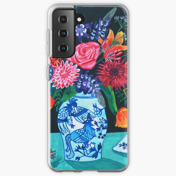 Love Birds - Blue White Chinoiserie Samsung Galaxy Soft Case