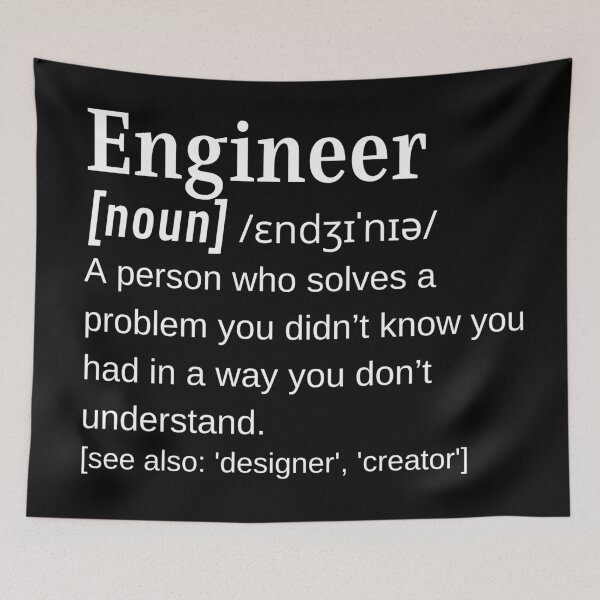 Item preview, Engineer Funny Dictionary Definition Engineering Designer Problem Solver Creator designed and sold by DefinitionX.