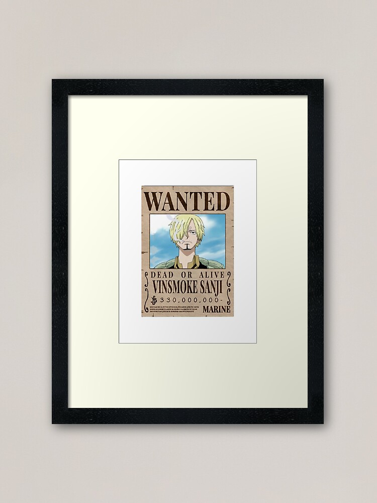 Sanji wanted poster - one piece Framed Art Print for Sale by TheOPStore