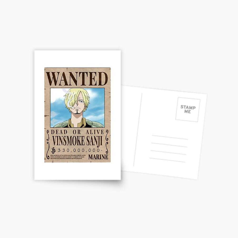 Sanji wanted poster - one piece Postcard for Sale by TheOPStore