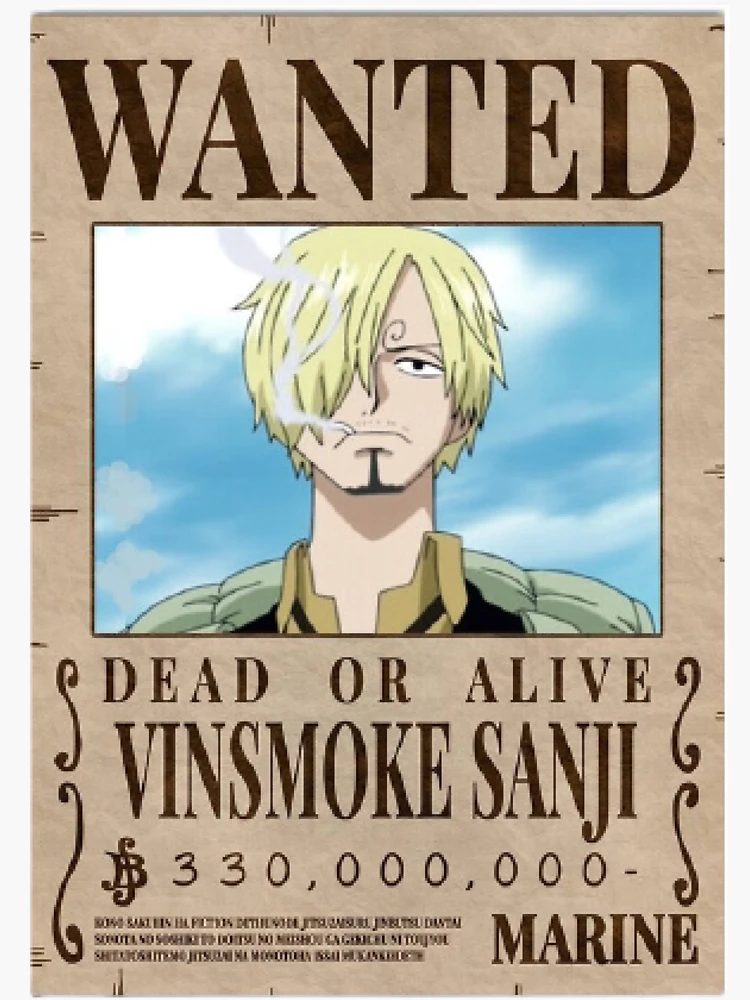 Sanji wanted poster - one piece Sticker for Sale by TheOPStore