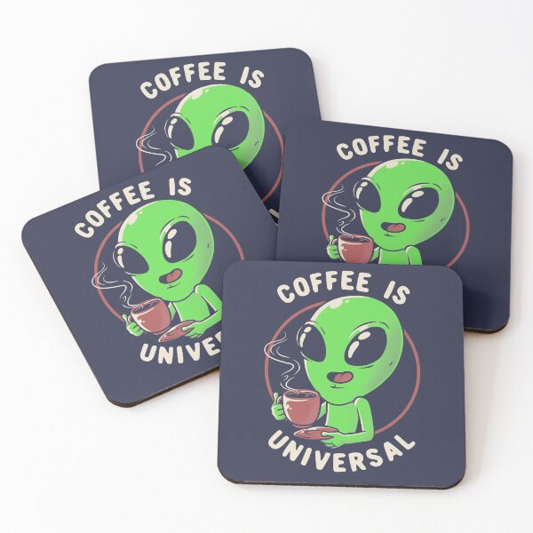 Item preview, Coffee is Universal Funny Cute Alien Gift designed and sold by EduEly.