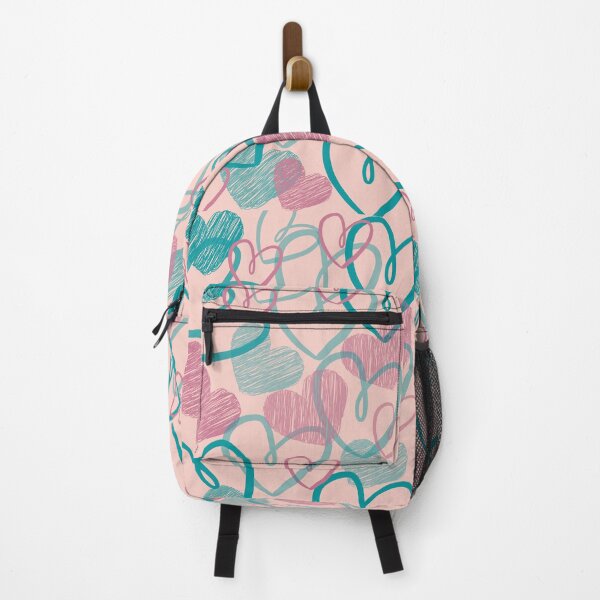 Item preview, Valentines Day - dirty pink and ocean green hearts designed and sold by GoodVibesOcean.