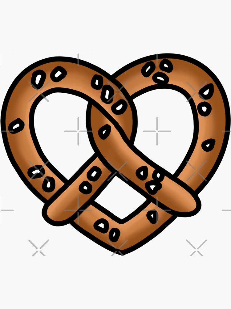 "Pretzel Heart" Sticker for Sale by drawingsbydarcy Redbubble