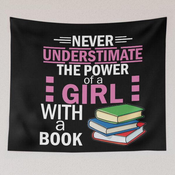 Item preview, never underestimate the power of a girl with a book designed and sold by JKHart.