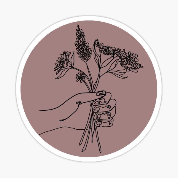 Hand Holding Flowers Sticker For Sale By Caw010 Redbubble