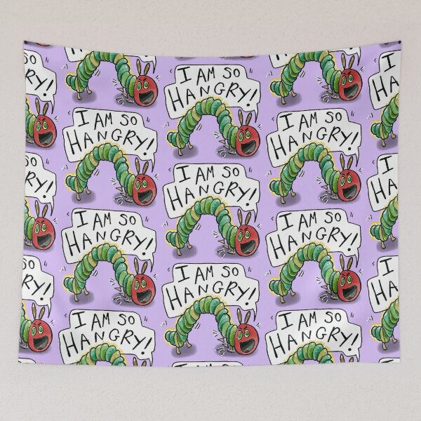 Item preview, I Am So Hangry Caterpillar: daily doodle design designed and sold by Hannah's  Doodles.