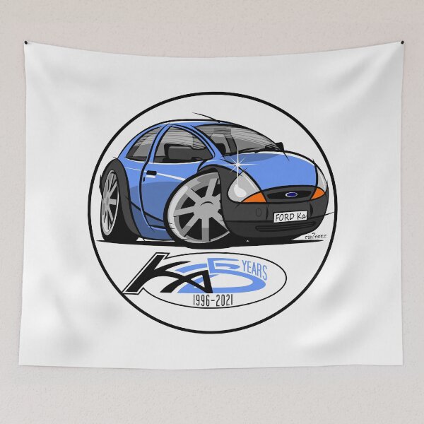 Item preview, Ford Ka caricature blue designed and sold by car2oonz.