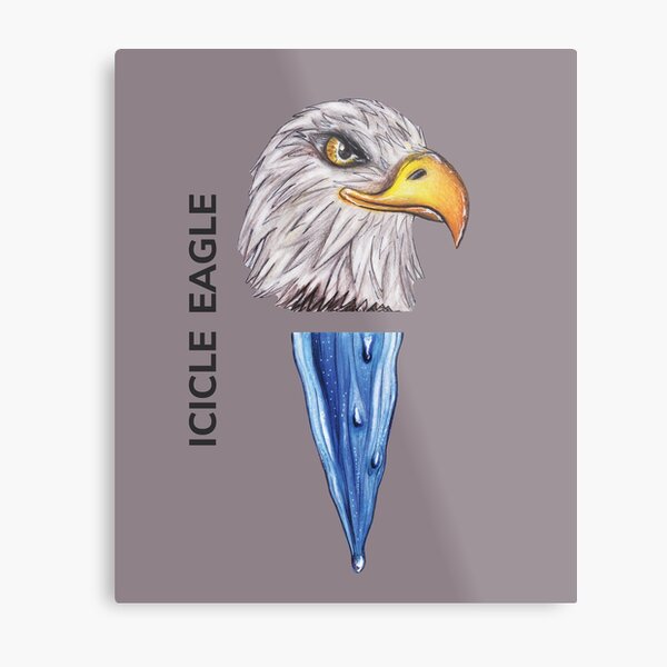 ICICLE EAGLE by FrankenDuo topaz grey Metal Print