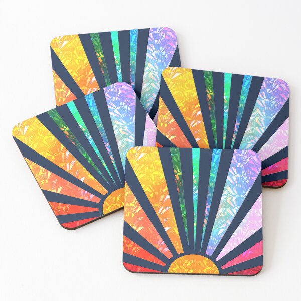 Item preview, Sparkle Shimmer Geometric Rainbow Sunshine Sunrise Boho Vintage Sunrays Rising Sun designed and sold by Timeforplay.