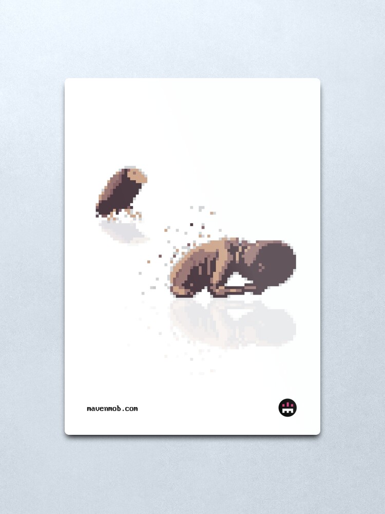 Alternate view of starving child Metal Print