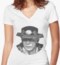 Stevie-Ray Vaughan Women's Fitted V-Neck T-Shirt