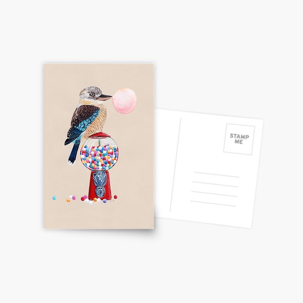 Bird gumball machine Kookaburra Postcard