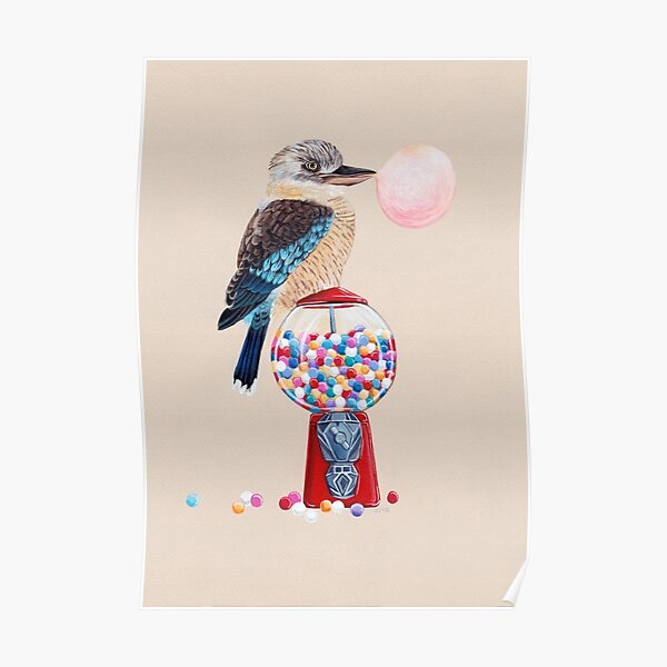 Bird gumball machine Kookaburra Poster