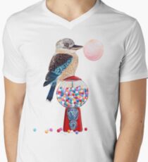 Bird gumball machine Kookaburra V-Neck T-Shirt