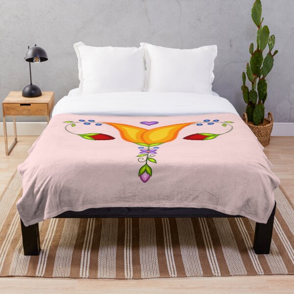 Reproductive Rights Activist Ojibwe Native American Floral Art Throw Blanket