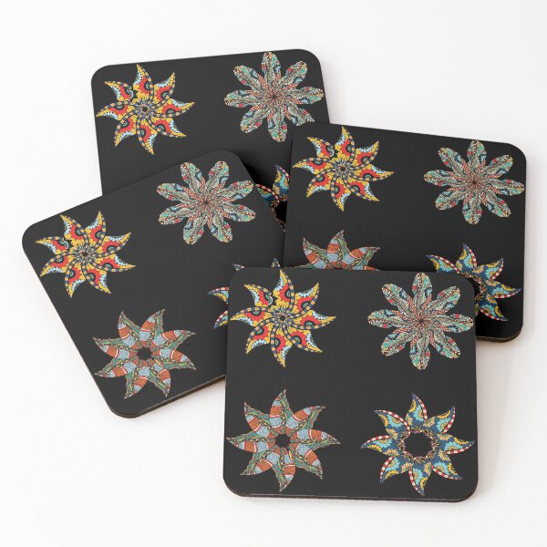 Item preview, Mandala Round Ornament Sticker Pack, Arabic Tile Pattern, Arabic Indian Motif, Kaleidoscopic Abstract Mandala designed and sold by Black11Flamingo.