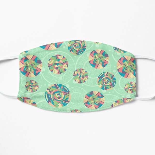 African motif plates - green Flat Mask