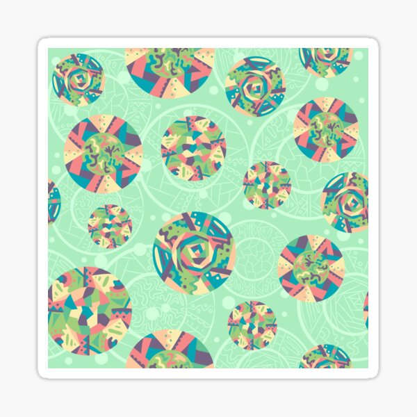 African motif plates - green Sticker