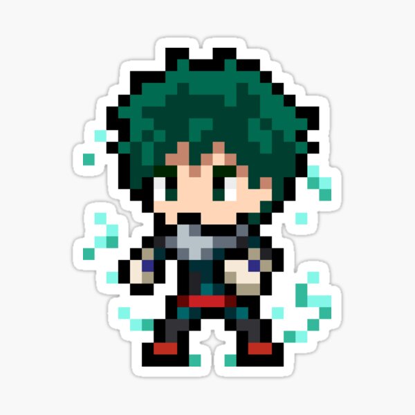 Anime Pixel Art Grid Pixel Perler Punto Deku Midoriya Pixeles Pixelados