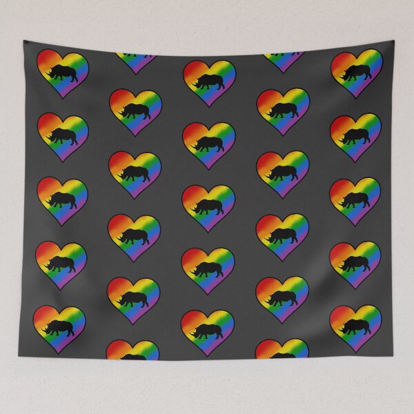 Item preview, Rainbow Heart Rhino designed and sold by taylorrowan.