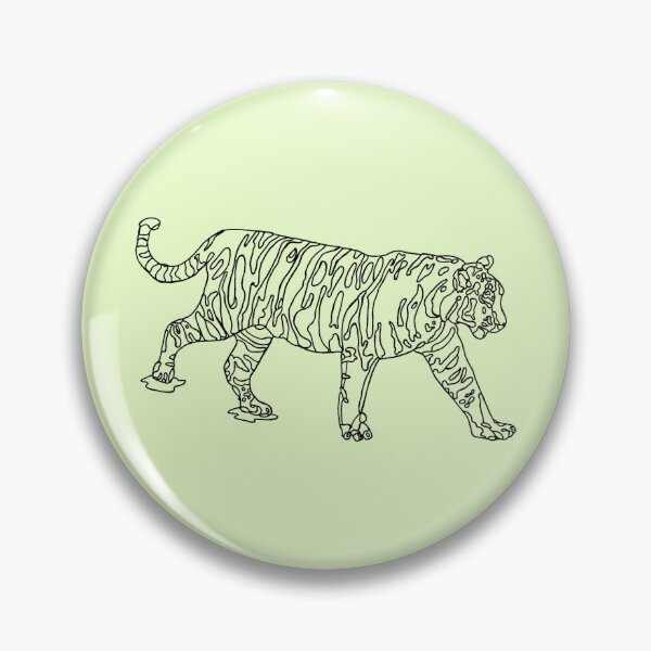 Item preview, wild bengal tiger line art pattern design designed and sold by The Red Shop.