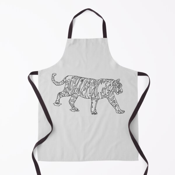 Item preview, wild bengal tiger line art pattern design designed and sold by The Red Shop.