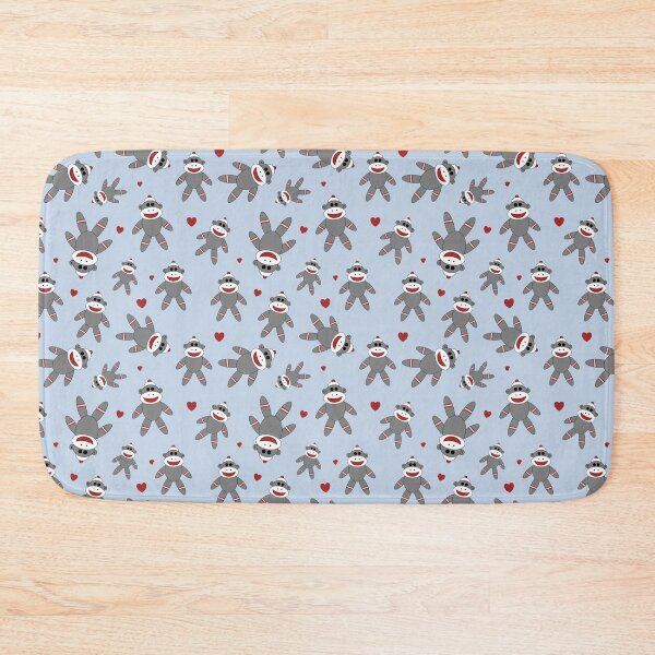Item preview, Cute Sock Monkey Pattern On Blue designed and sold by Orchard Berry.