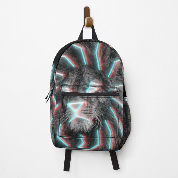 Item preview, 3D Neon King of the Jungle Lion Face Leo Zodiac Black and White Op Art designed and sold by hyproinc.