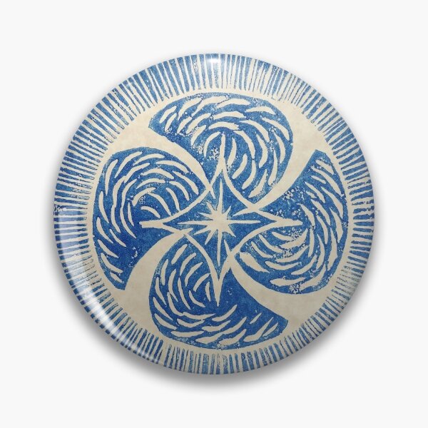 Item preview, Lino Print Blue designed and sold by JJKreation.