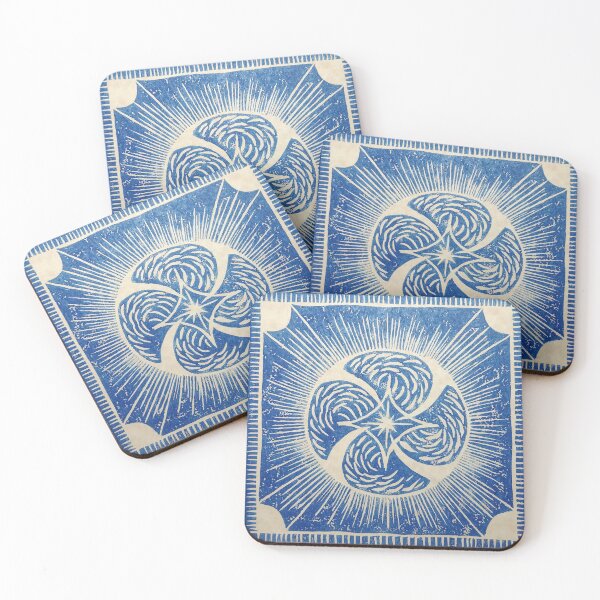 Item preview, Lino Print Blue designed and sold by JJKreation.