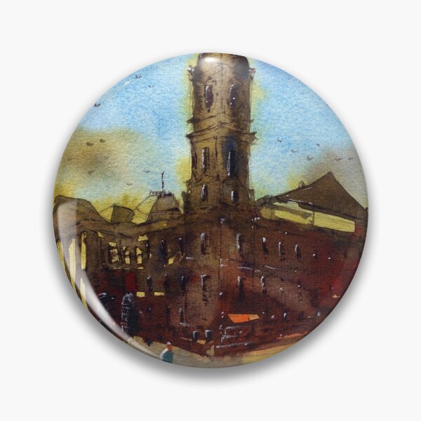 Item preview, Melbourne Landmarks - Melbourne Town Hall Impressionist Watercolor Painting designed and sold by darrenyeoart.
