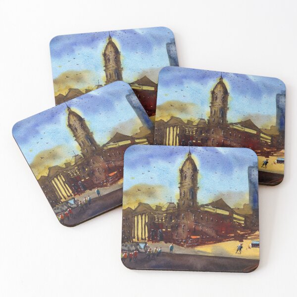Item preview, Melbourne Landmarks - Melbourne Town Hall Impressionist Watercolor Painting designed and sold by darrenyeoart.