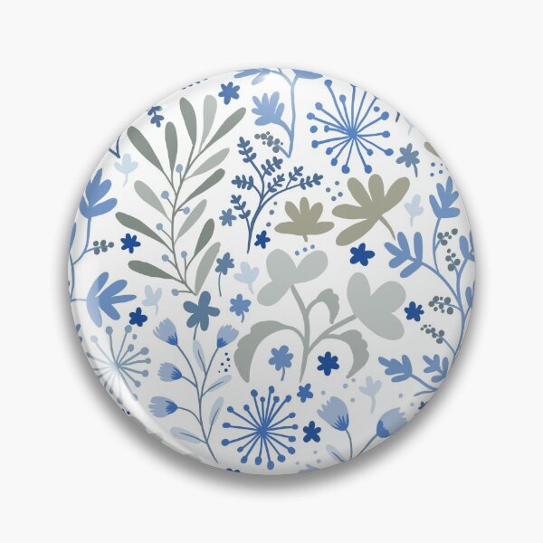 Item preview, Floral Blue Grass Pattern designed and sold by creativinchi.