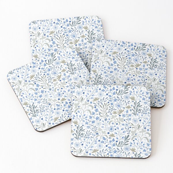 Item preview, Floral Blue Grass Pattern designed and sold by creativinchi.