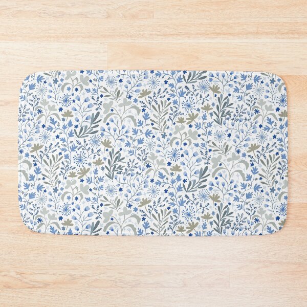 Item preview, Floral Blue Grass Pattern designed and sold by creativinchi.