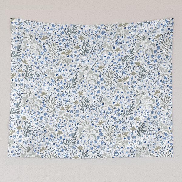 Item preview, Floral Blue Grass Pattern designed and sold by creativinchi.