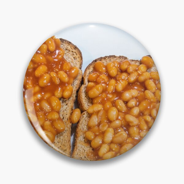 Item preview, Baked beans on toast on white plate designed and sold by krisgreenwood.