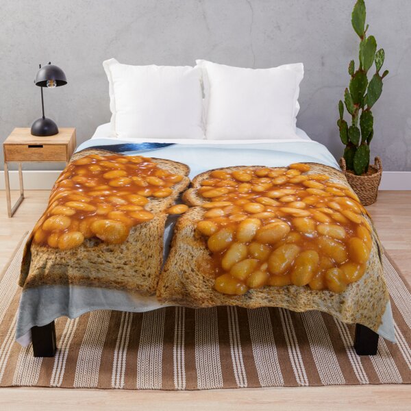 Item preview, Baked beans on toast on white plate designed and sold by krisgreenwood.