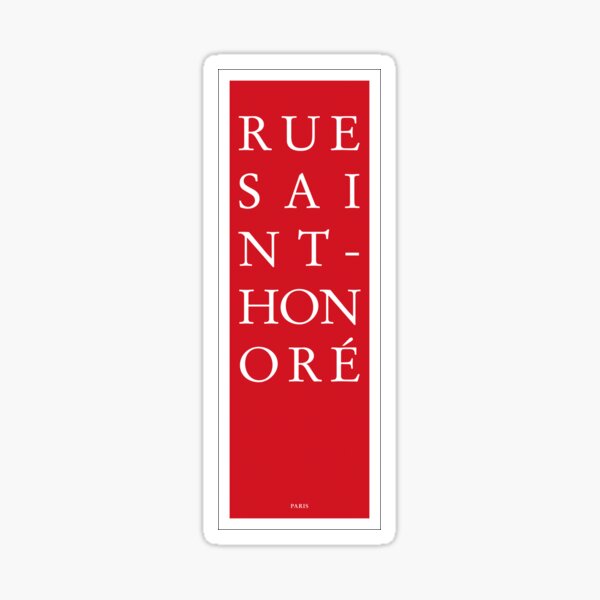 "Rue SaintHonore Paris" Sticker for Sale by AllStreets Redbubble