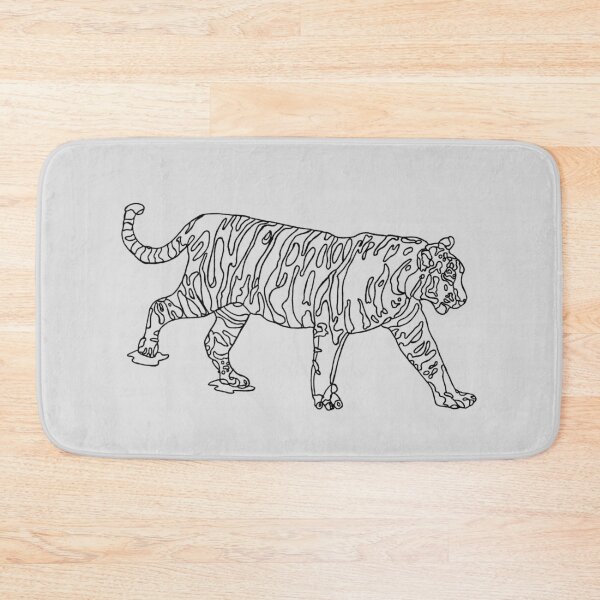 Item preview, wild bengal tiger line art pattern design  designed and sold by The Red Shop.