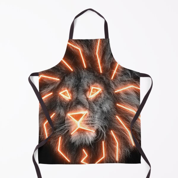 Item preview, Orange Neon King of the Jungle Lion Face Leo Zodiac Black and White Op Art designed and sold by hyproinc.