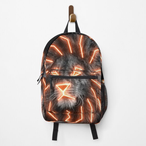 Item preview, Orange Neon King of the Jungle Lion Face Leo Zodiac Black and White Op Art designed and sold by hyproinc.