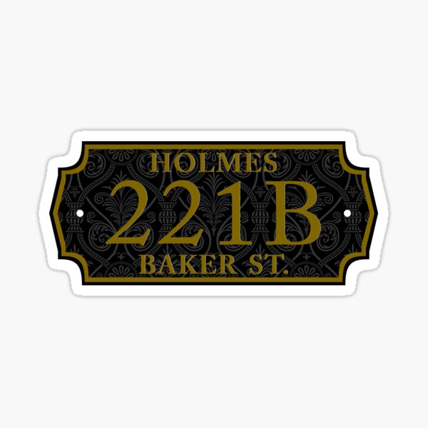 Sherlock Holmes Watson 221B Baker Street Plaque Logo Enseigne Sticker