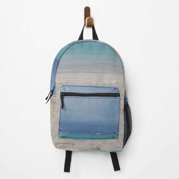 Item preview, Ocean view from shore with boats designed and sold by Lisaarts.