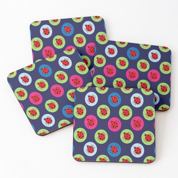 Item preview, Ladybugs insects colorful pattern designed and sold by KIKOOSTORE.