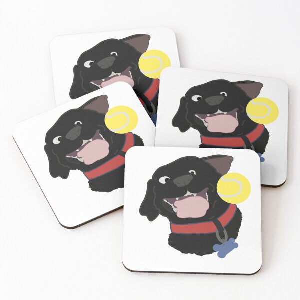 Item preview, Black lab catching a tennis ball designed and sold by MoonlitMadnessDesigns.