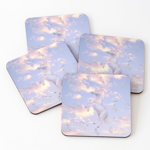 Item preview, blue skies white cloud unicorns designed and sold by whitedove457.