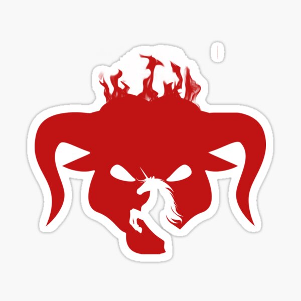 Item preview, The Last Unicorn with the red bull. Birthday party gifts. Officially licensed merch designed and sold by chrlalexandru.
