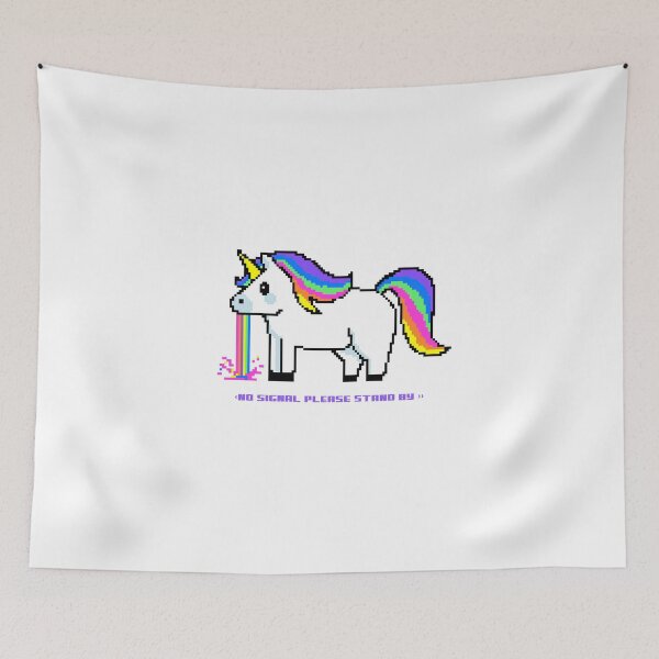 Item preview, Unicorn, no signal please stand by, color, rainbow, white,t-shirt designed and sold by Mydogheart4you.